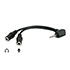 Audio reduction, Jack (3.5mm) M 4-pole - 2x Jack (3.5mm) F, 90, 0.2 m, stereo, black, Logo blister pack, EOL
