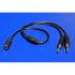 Audio multiplug, Jack (3.5mm) F - 2x Jack (3.5mm) M, stereo, black, Logo
