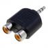 Audio reduction, Jack (3.5mm) M - 2x CINCH F, stereo, black, Logo