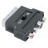 Video Adapter, SCART M - 3x CINCH F + S-Video F, IN/OUT switch, black, Logo