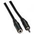 Extension audio cable Jack (3.5mm) M - Jack (3.5mm) F, 3m, black, Logo
