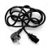Power cable 230V feed, CEE7 (plug) - C13, 5m, VDE approved, black, Logo