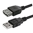 Logo USB extension (2.0), USB A male - USB A F, 1.8m, black