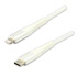 Logo USB cable (2.0), USB C M - Apple Lightning M, 1m, MFi certification, 5V/3A, white, box, nylon braided, aluminium connector co
