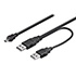 Logo USB cable (2.0), 2x USB A M - miniUSB M, 0.6m, black, blister pack, EOL
