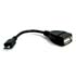 Logo USB cable (2.0), microUSB M - USB A F, 0.15m, OTG, black, EOL