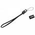 Logo USB cable (2.0), USB A male - microUSB M, 0.3m, black, camera/MP3 player strap, EOL