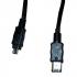 FireWire cable IEEE 1394 (6pin) samec - IEEE 1394 (4pin) samec, 2 m, black, Logo blister pack, EOL