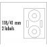 Logo CD labels 118/41mm, A4, matt, white, 2 labels, 2 stripes, 140g/m2, packed by 10 pcs, for inkjet and laserjet printers
